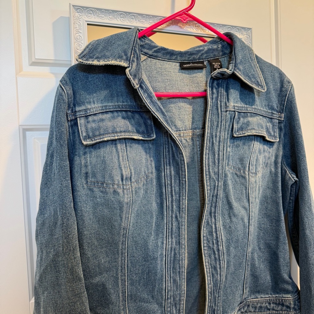 MODA International Classic Blue Jean Jacket Y2K 90’s size medium